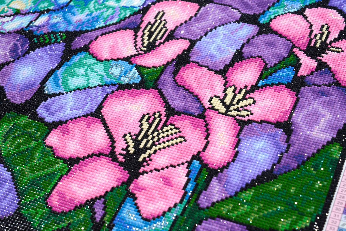 Diamond Painting Fleeting 22" x 29" (55.6cm x 73.7cm) / Round with 47 Colors including 3 ABs and 1 Iridescent Diamond and 4 Fairy Dust Diamonds / 54,136