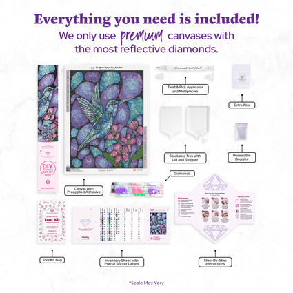 Diamond Painting Fleeting 22" x 29" (55.6cm x 73.7cm) / Round with 47 Colors including 3 ABs and 1 Iridescent Diamond and 4 Fairy Dust Diamonds / 54,136