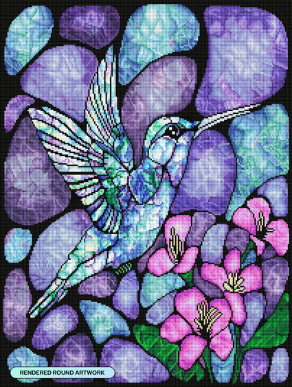 Diamond Painting Fleeting 22" x 29" (55.6cm x 73.7cm) / Round with 47 Colors including 3 ABs and 1 Iridescent Diamond and 4 Fairy Dust Diamonds / 54,136