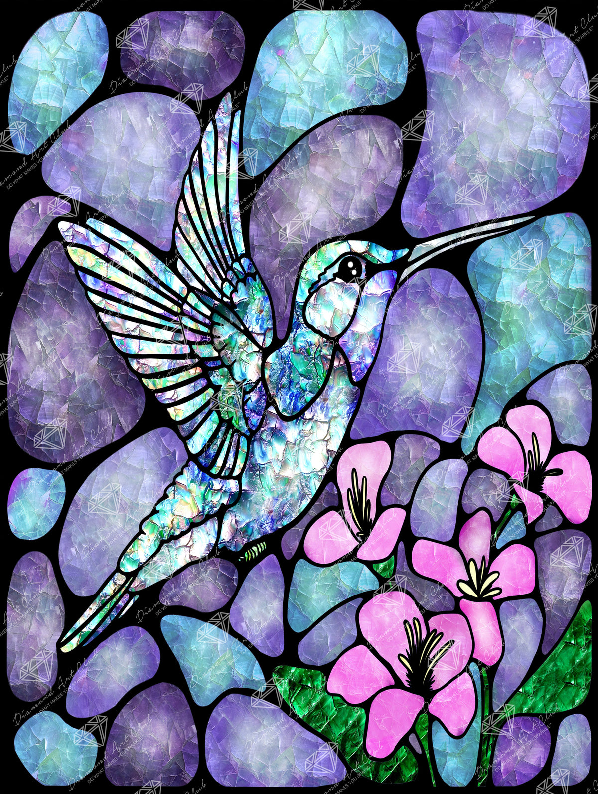 Diamond Painting Fleeting 22" x 29" (55.6cm x 73.7cm) / Round with 47 Colors including 3 ABs and 1 Iridescent Diamond and 4 Fairy Dust Diamonds / 54,136