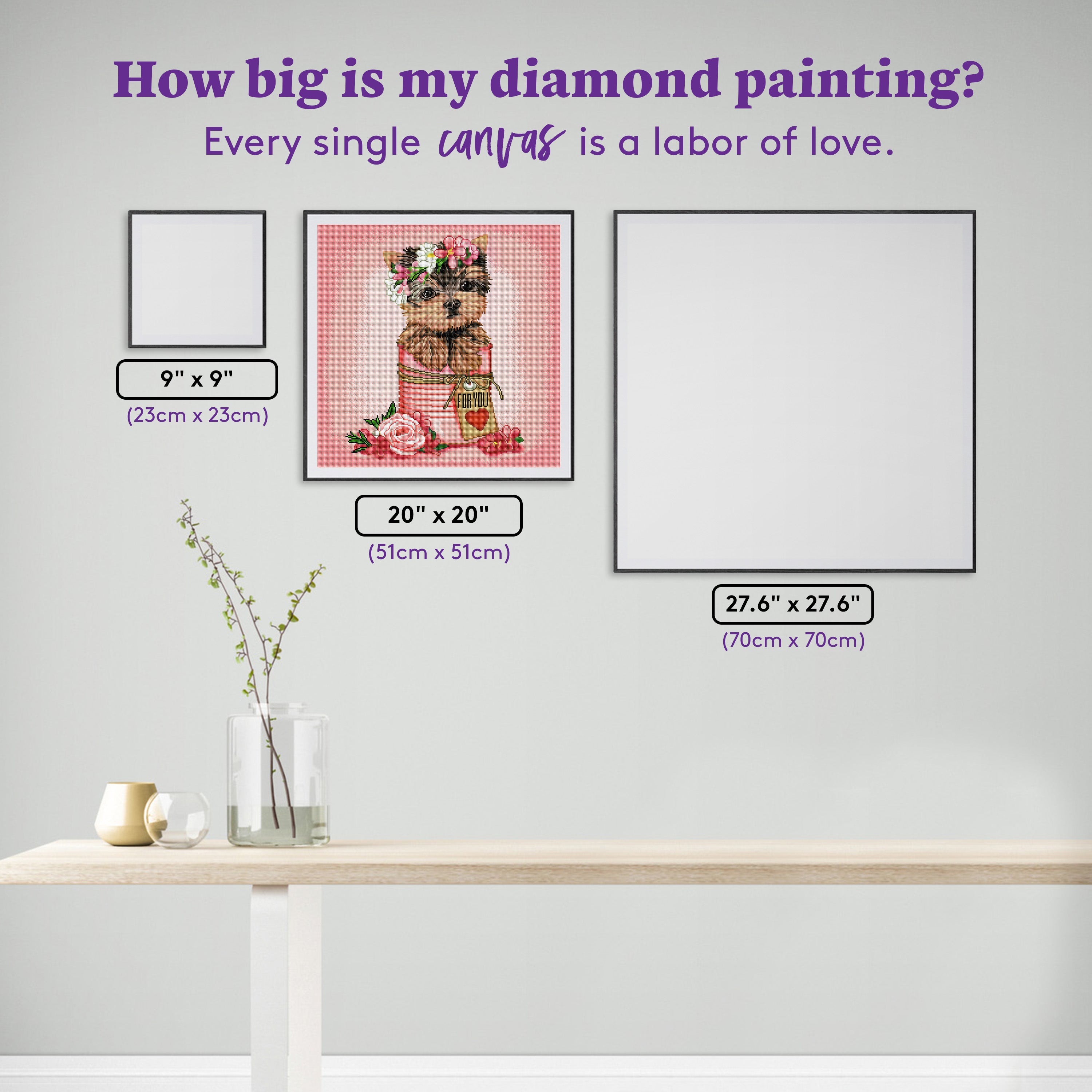 Floral Yorkie Puppy – Diamond Art Club