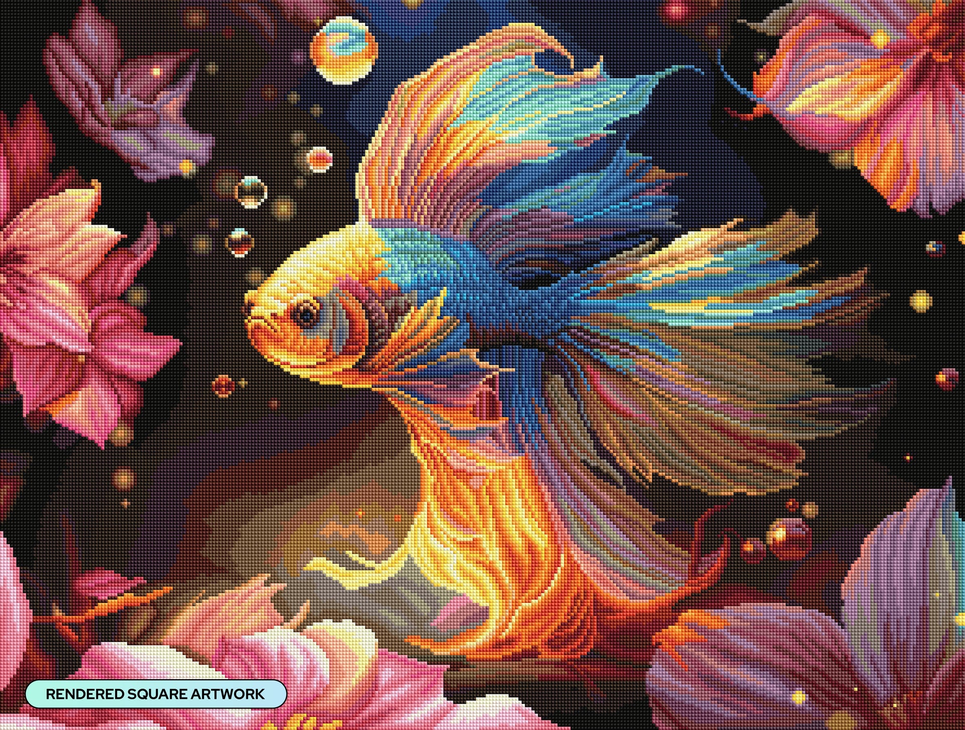 Diamond Painting Flow 29" x 22" (73.7cm x 55.8cm) / Square with 65 Colors including 2 ABs and 4 Fairy Dust Diamonds / 66,304
