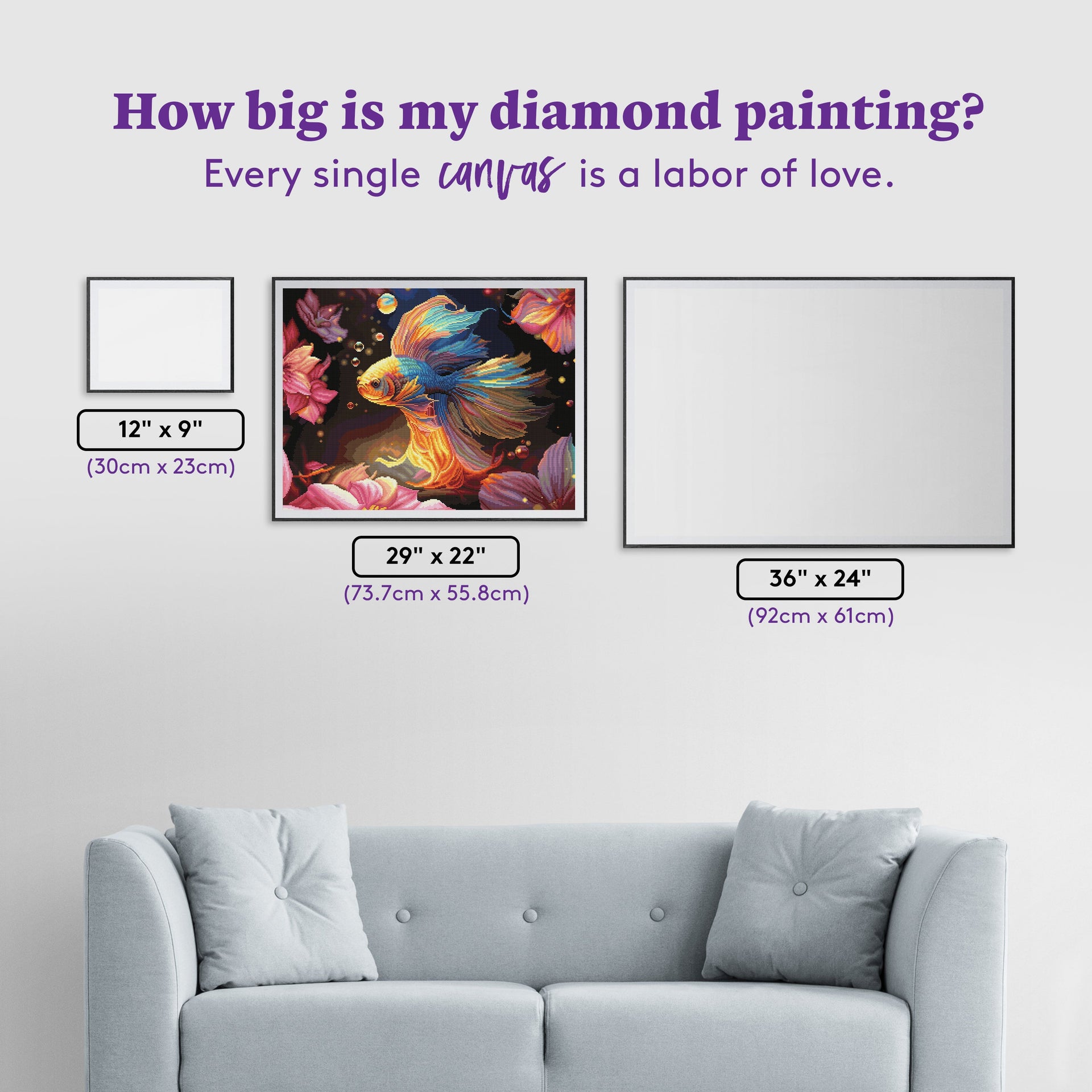 Diamond Painting Flow 29" x 22" (73.7cm x 55.8cm) / Square with 65 Colors including 2 ABs and 4 Fairy Dust Diamonds / 66,304