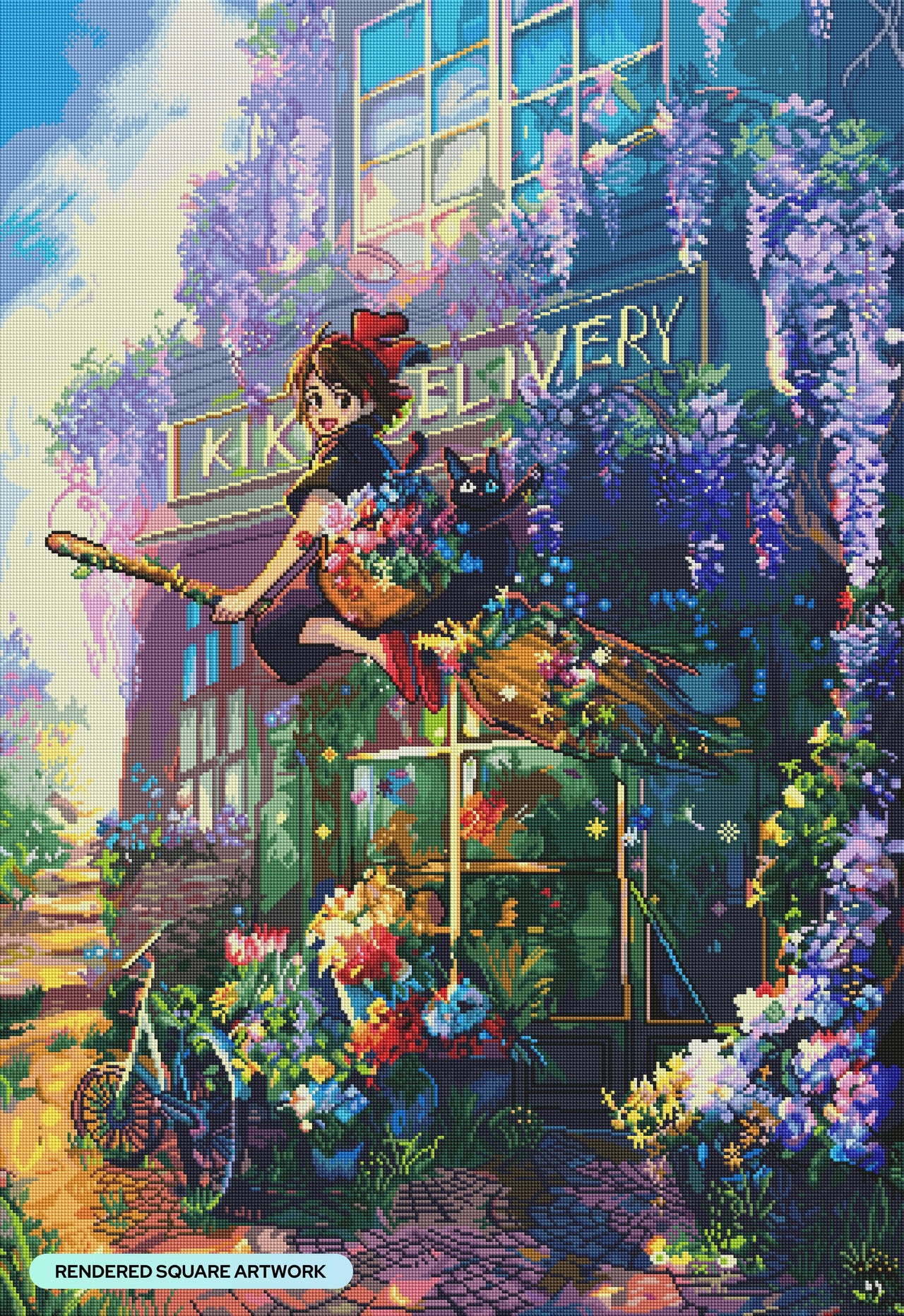 Diamond Painting Flower Delivery 27.6" x 40.2" (70cm x 102cm) / Square with 81 Colors including 7 ABs and 4 Fairy Dust Diamonds / 114,929