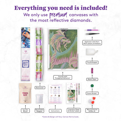 Diamond Painting Flower 25.6" x 36.2" (65cm x 92cm) / Square With 53 Colors Including 3 ABs and 2 Fairy Dust Diamonds / 96,309