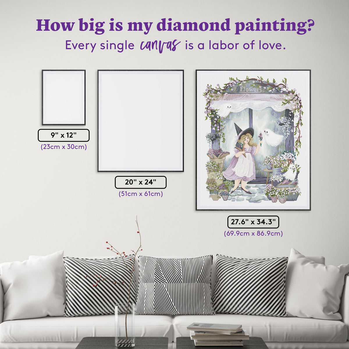 Diamond Painting Flower Shop Ghosts 27.6" x 34.3" (69.9cm x 86.9cm) / Square with 52 Colors including 2 ABs and 2 Fairy Dust Diamonds / 98,069