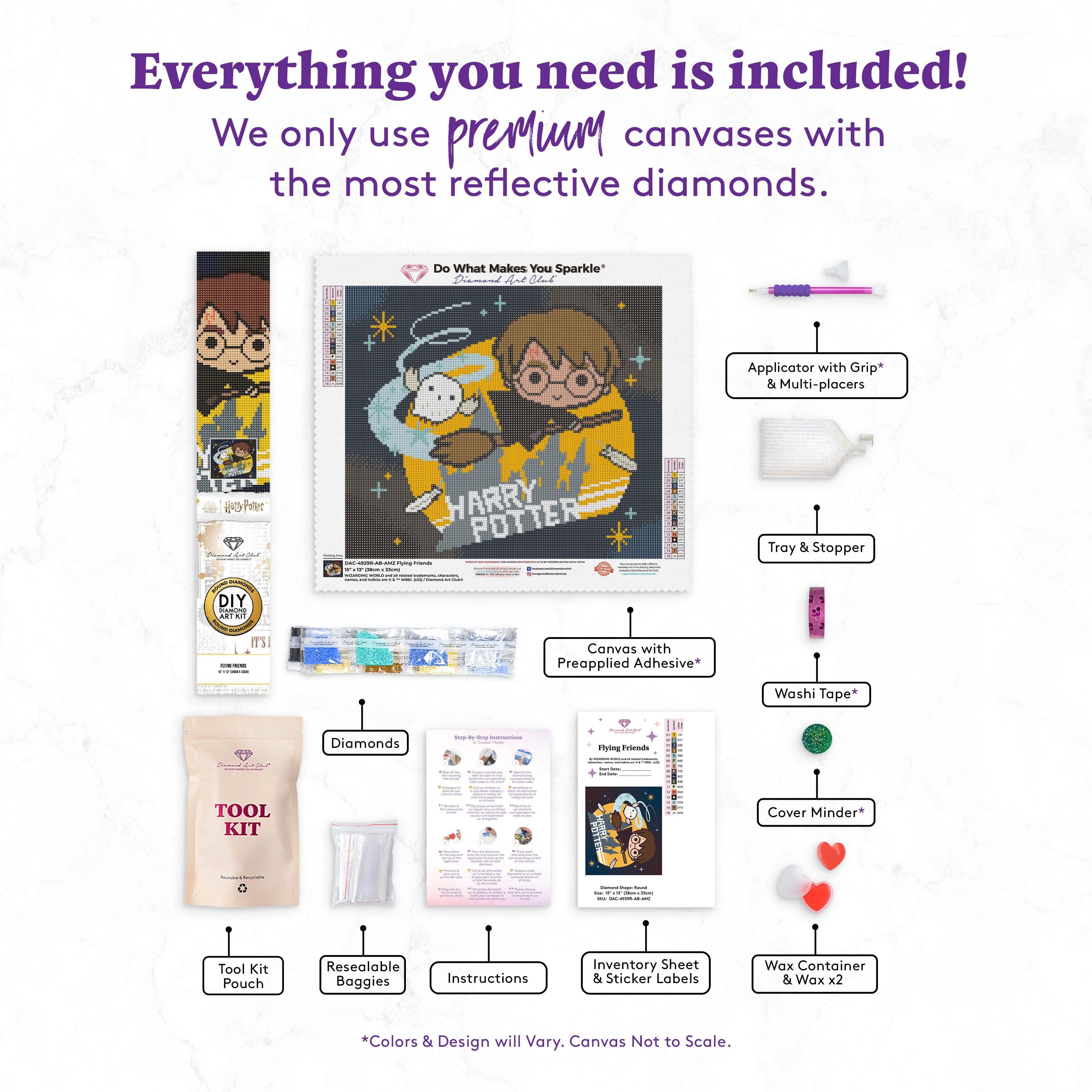  DIAMOND ART CLUB Flying Friends Diamond Painting Kit, 15 x 13  (38 x 33 cm) : Arts, Crafts & Sewing
