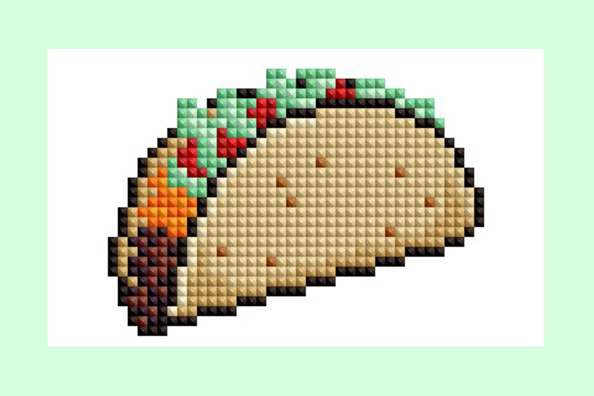 Diamond Painting Food Set 3x5"(7.6cm"x12.7cm) / Square With 23 Colors Including 2 ABs, 1 Iridescent Diamond and 20 Fairy Dust Diamonds / 3,156