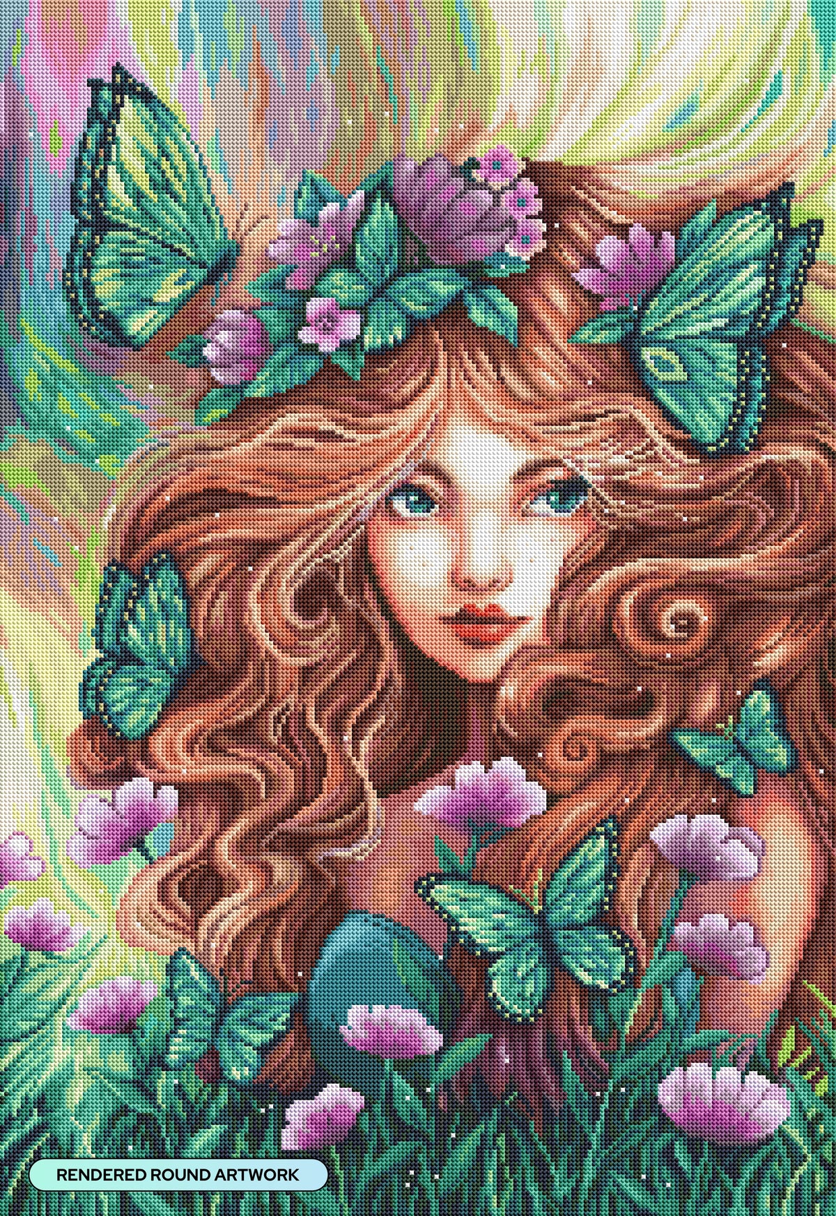 Diamond Painting Forest Spirit 22" x 32" (55.6cm x 80.9cm) / Round with 74 Colors including 2 ABs and 2 Fairy Dust Diamonds / 59,388