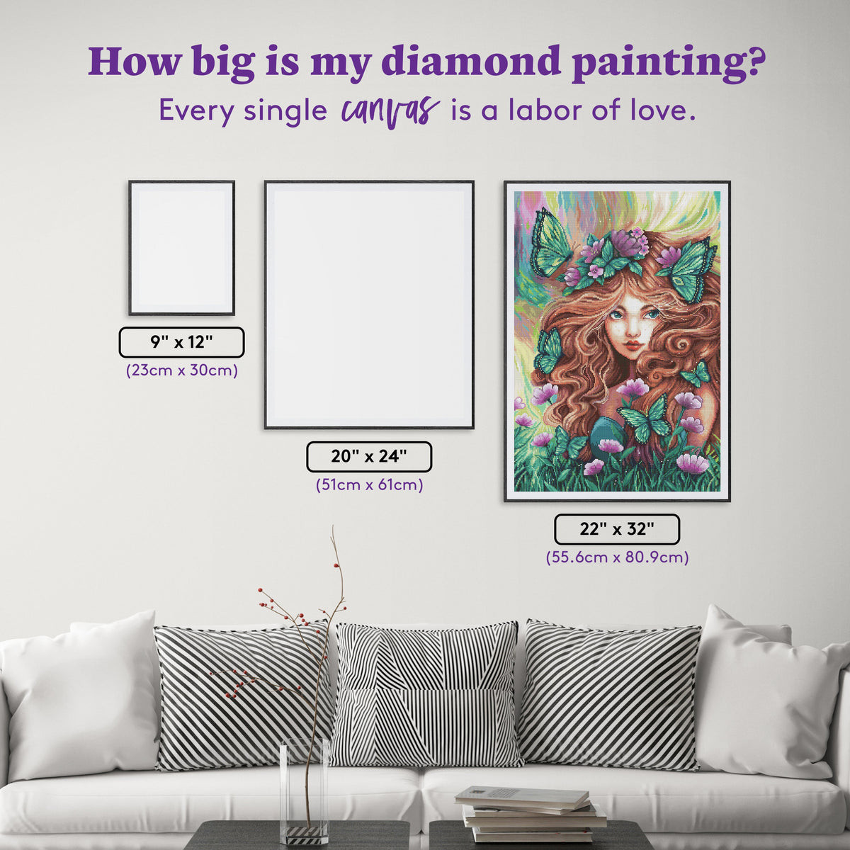Diamond Painting Forest Spirit 22" x 32" (55.6cm x 80.9cm) / Round with 74 Colors including 2 ABs and 2 Fairy Dust Diamonds / 59,388