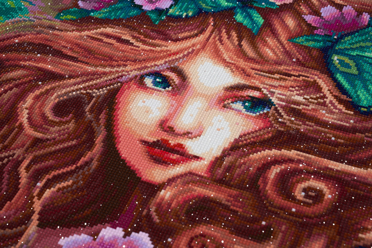 Diamond Painting Forest Spirit 22" x 32" (55.6cm x 80.9cm) / Round with 74 Colors including 2 ABs and 2 Fairy Dust Diamonds / 59,388