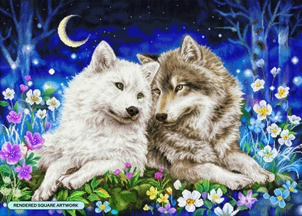 Diamond Painting Forever Love 35.8" x 25.6" (90.8cm x 65cm) / Square With 80 Colors Including 2 ABs and 3 Fairy Dust Diamonds / 95,265