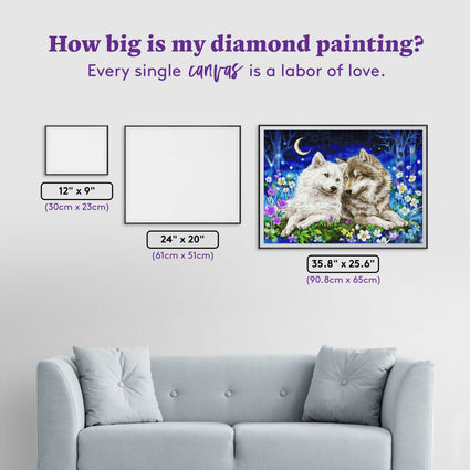 Diamond Painting Forever Love 35.8" x 25.6" (90.8cm x 65cm) / Square With 80 Colors Including 2 ABs and 3 Fairy Dust Diamonds / 95,265