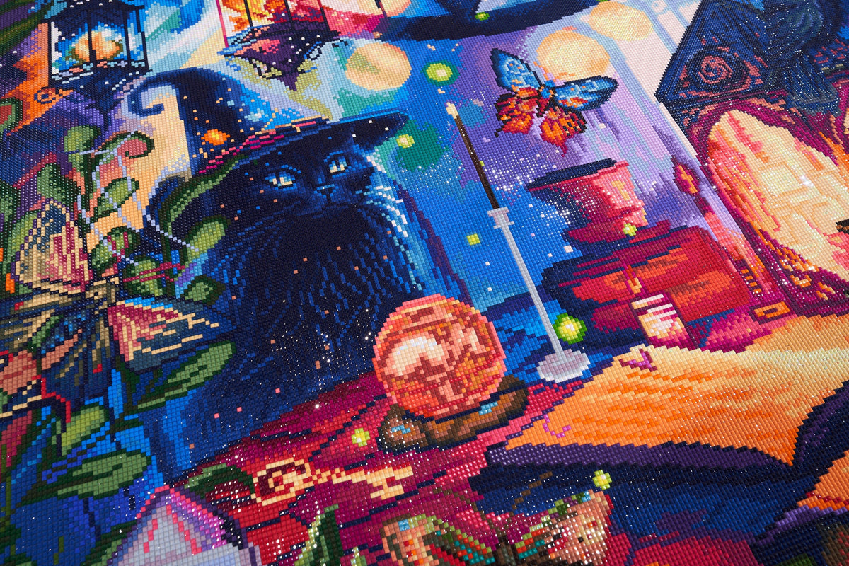 Diamond Painting Fortune Teller 37.4" x 27.6" (95cm x 70cm) / Square with 94 Colors including 3 ABs and 4 Fairy Dust Diamonds / 107,061