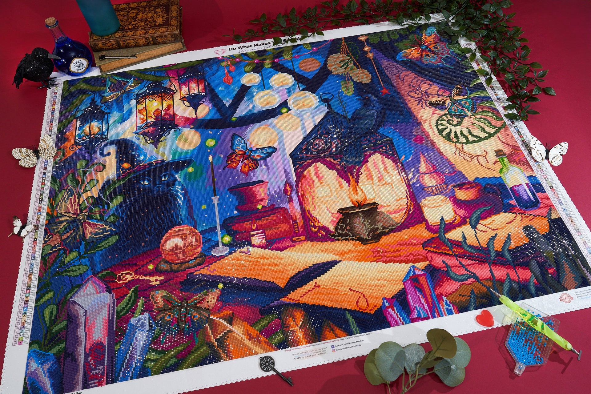 Diamond Painting Fortune Teller 37.4" x 27.6" (95cm x 70cm) / Square with 94 Colors including 3 ABs and 4 Fairy Dust Diamonds / 107,061