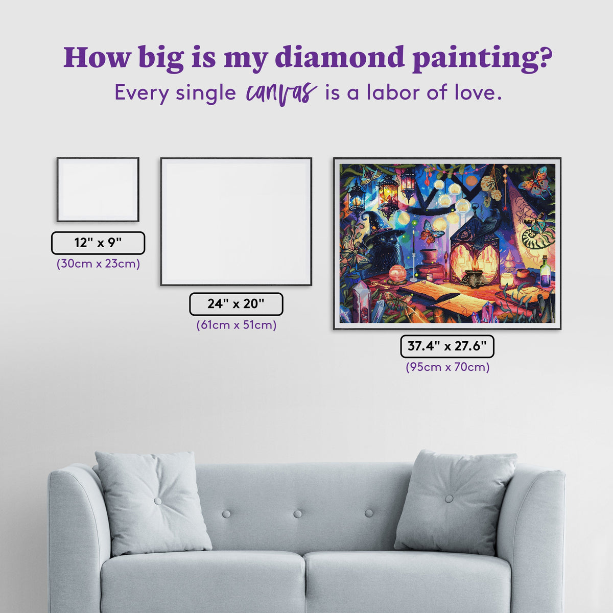 Diamond Painting Fortune Teller 37.4" x 27.6" (95cm x 70cm) / Square with 94 Colors including 3 ABs and 4 Fairy Dust Diamonds / 107,061