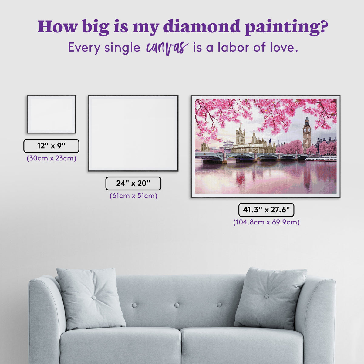 Diamond Painting Fragrance of London 41.3" x 27.6" (104.8cm x 69.9cm) / Square with 69 Colors including 1 AB and 4 Fairy Dust Diamonds / 118,301