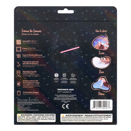 Diamond Painting Frameables™ - Darth Vader™ Shadow Reign 6" x 6" (15cm x 15cm) / Round with 13 Colors including 9 Iridescent Diamonds and 1 Fairy Dust Diamond / 2,439