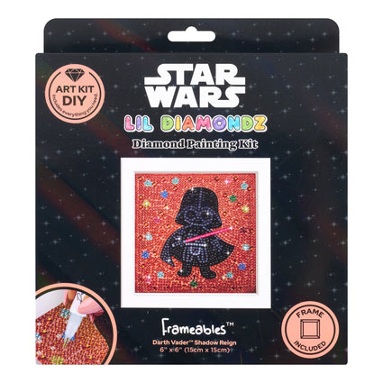 Diamond Painting Frameables™ - Darth Vader™ Shadow Reign 6" x 6" (15cm x 15cm) / Round with 13 Colors including 9 Iridescent Diamonds and 1 Fairy Dust Diamond / 2,439