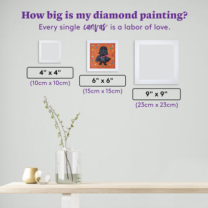 Diamond Painting Frameables™ - Darth Vader™ Shadow Reign 6" x 6" (15cm x 15cm) / Round with 13 Colors including 9 Iridescent Diamonds and 1 Fairy Dust Diamond / 2,439