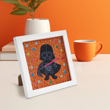 Diamond Painting Frameables™ - Darth Vader™ Shadow Reign 6" x 6" (15cm x 15cm) / Round with 13 Colors including 9 Iridescent Diamonds and 1 Fairy Dust Diamond / 2,439