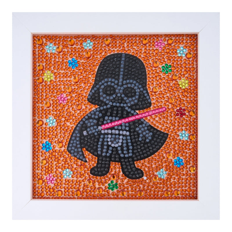 Diamond Painting Frameables™ - Darth Vader™ Shadow Reign 6" x 6" (15cm x 15cm) / Round with 13 Colors including 9 Iridescent Diamonds and 1 Fairy Dust Diamond / 2,439