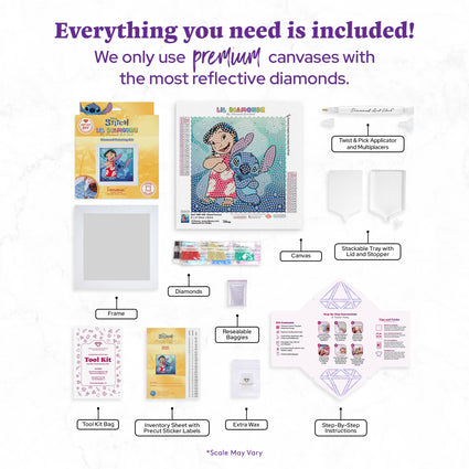 Diamond Painting Frameables™ - Ohana Forever 6" x 6" (15cm x 15cm) / Round with 33 Colors including 24 Iridescent Diamonds / 1,638