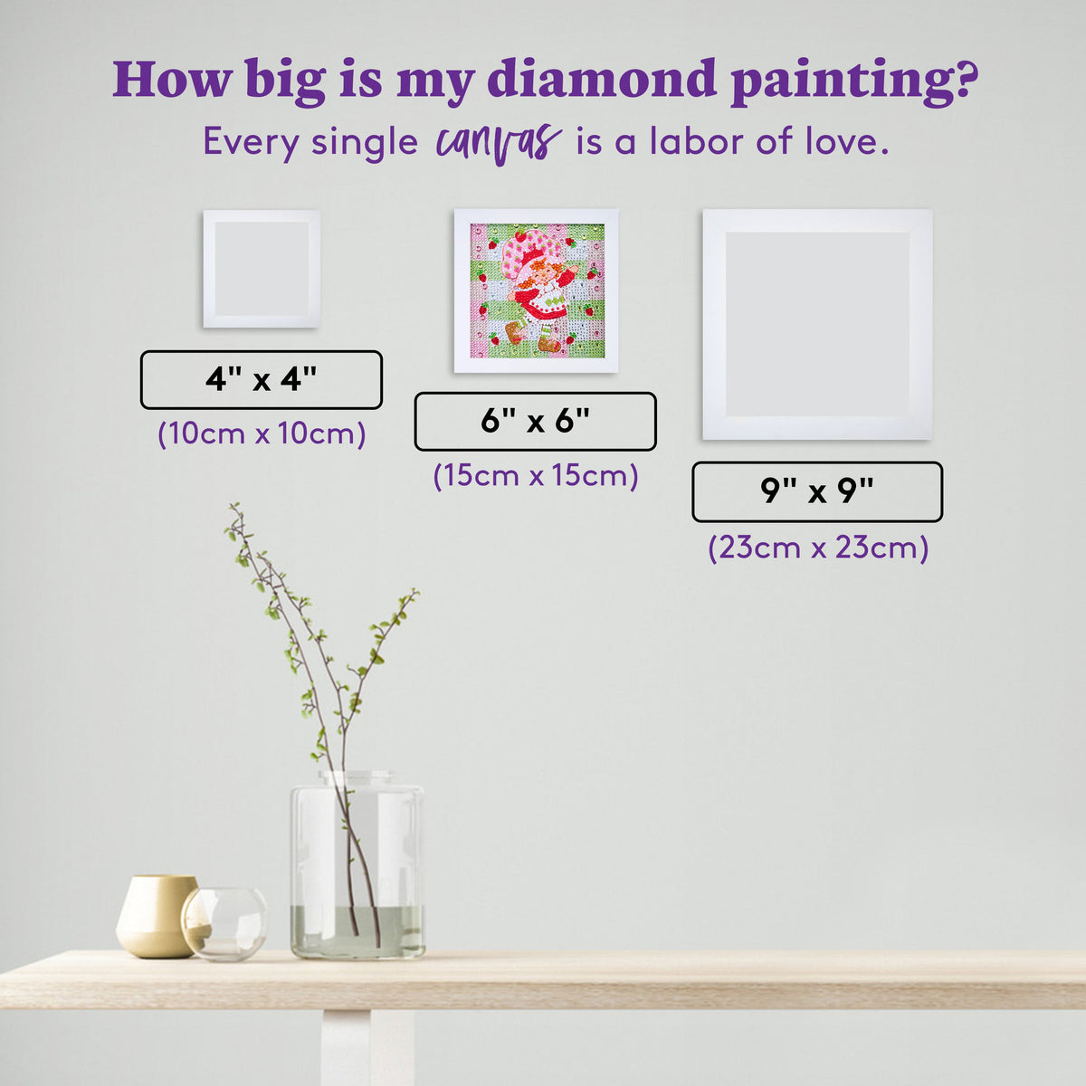 Diamond Painting Frameables™ - Vintage Berry Magic 6" x 6" (15cm x 15cm) / Round with 21 Colors including 13 Iridescent Diamonds / 1,993