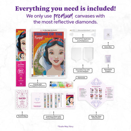 Diamond Painting Friend of the Forest 17" x 24" (42.7cm x 60.7cm) / Round with 78 Colors including 4 ABs and 1 Fairy Dust Diamond / 34,255