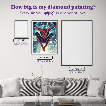 Diamond Painting Friendly Neighborhood Spider-Man™ 20" x 26" (50.7cm x 65.8cm) / Round with 49 Colors including 4 ABs / 42,535
