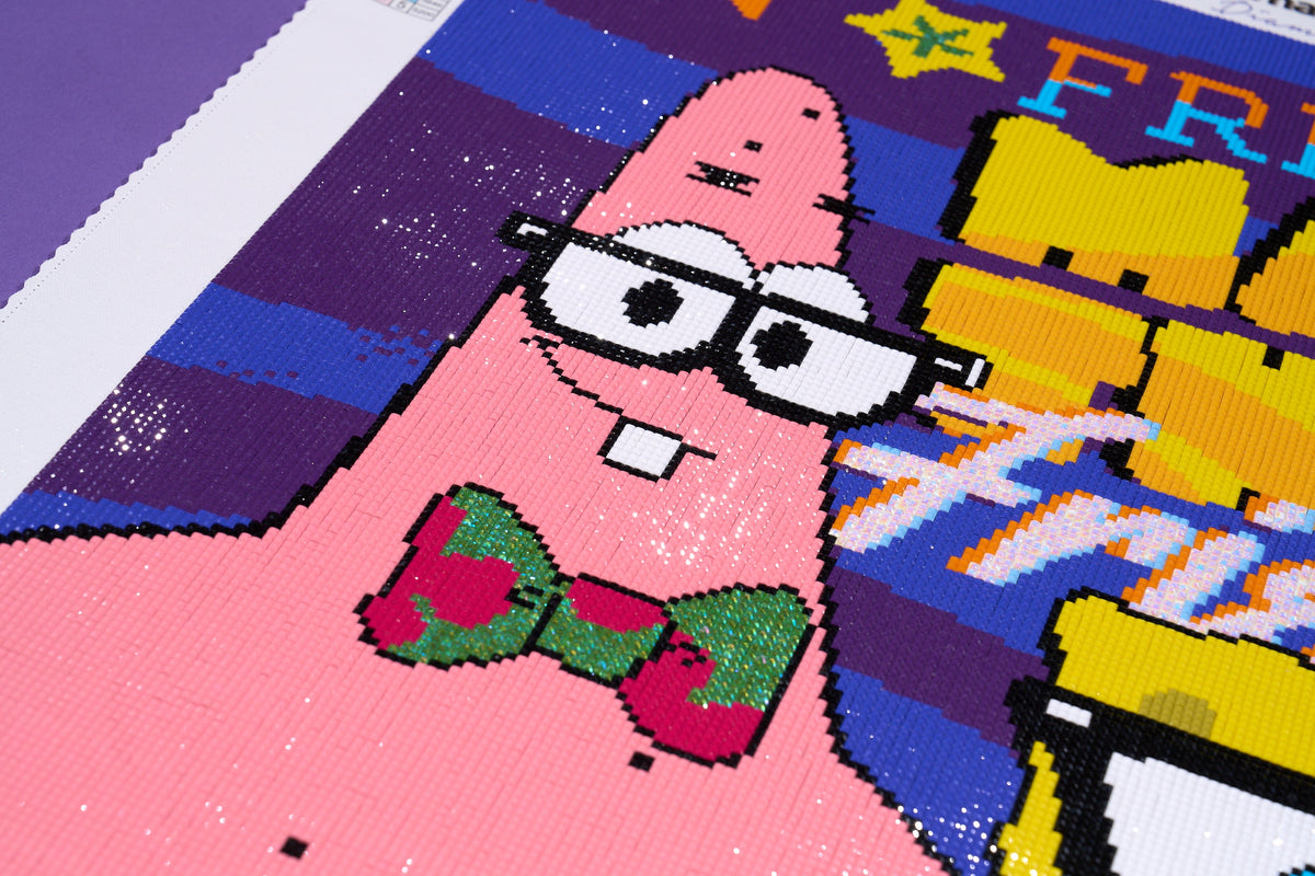 Diamond Painting Friends Make Things Friendlier 22" x 28″ (56cm x 71cm) / Square with 19 Colors including 3 ABs / 62,101