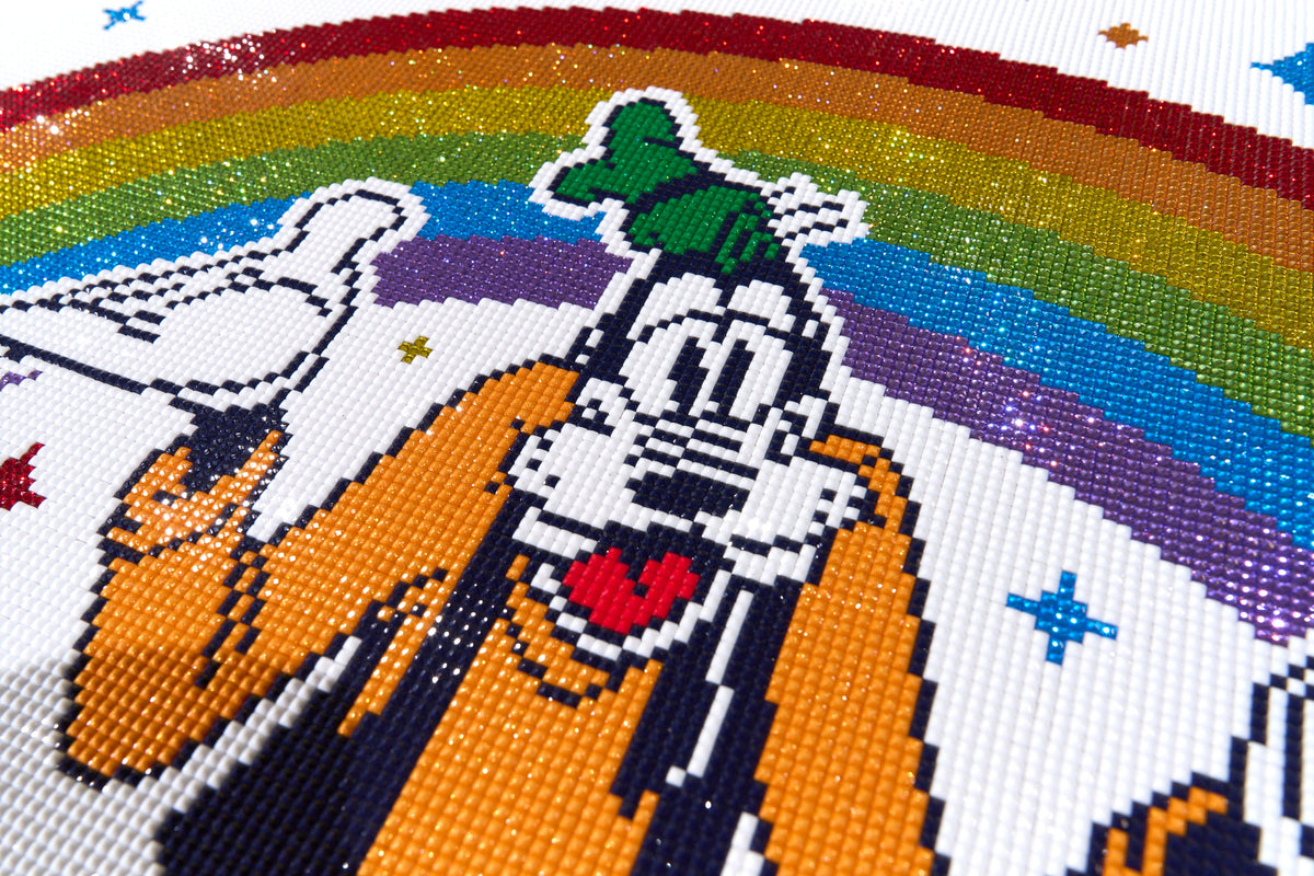 Diamond Painting Friends of the Rainbow 27.2" x 23.6" (69cm x 60cm) / Square with 16 Colors including 6 Iridescent Diamonds and 3 Fairy Dust Diamonds / 66,757