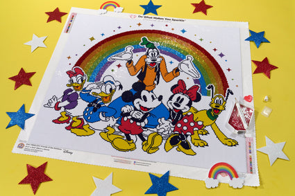 Diamond Painting Friends of the Rainbow 27.2" x 23.6" (69cm x 60cm) / Square with 16 Colors including 6 Iridescent Diamonds and 3 Fairy Dust Diamonds / 66,757