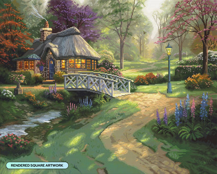 Diamond Painting Friendship Cottage 31.9" x 25.6" (80.9cm x 65cm) / Square With 94 Colors Including 2 ABs and 5 Fairy Dust Diamonds / 84,825