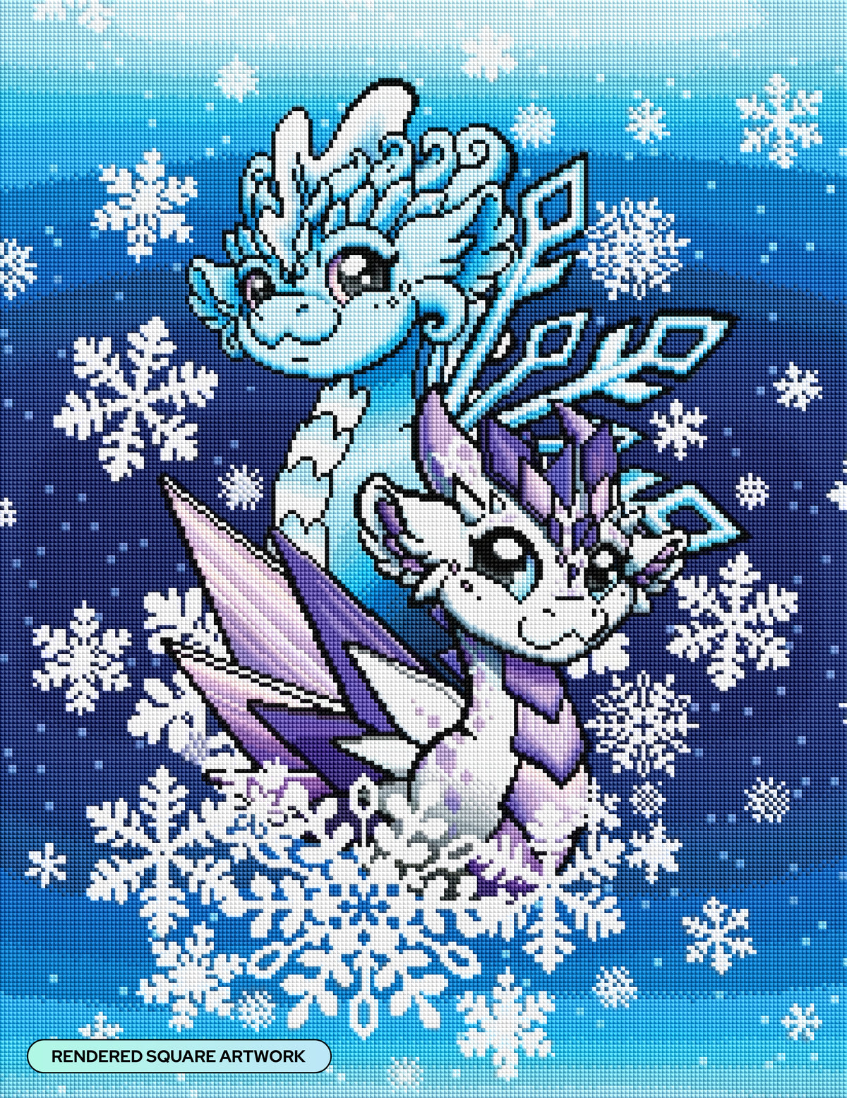 Diamond Painting Frost & Flurry 20.2" x 26.2" (51.3cm x 66.5cm) / Square with 52 Colors including 1 AB and 1 Iridescent Diamond and 2 Fairy Dust Diamonds / 55,002