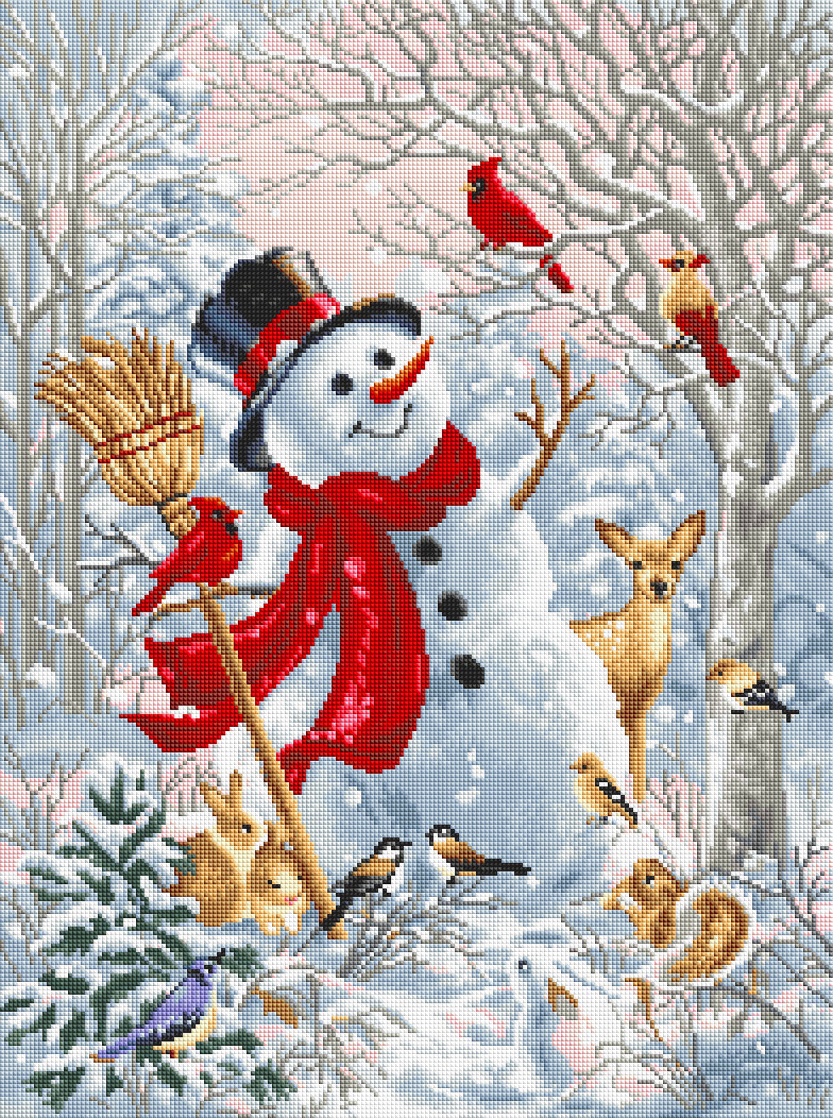 Diamond Painting Frosty Forest Friend 19.2" x 25.8″ (48.8cm x 65.6cm) / Square With 38 Colors Including 2 ABs / 51,548