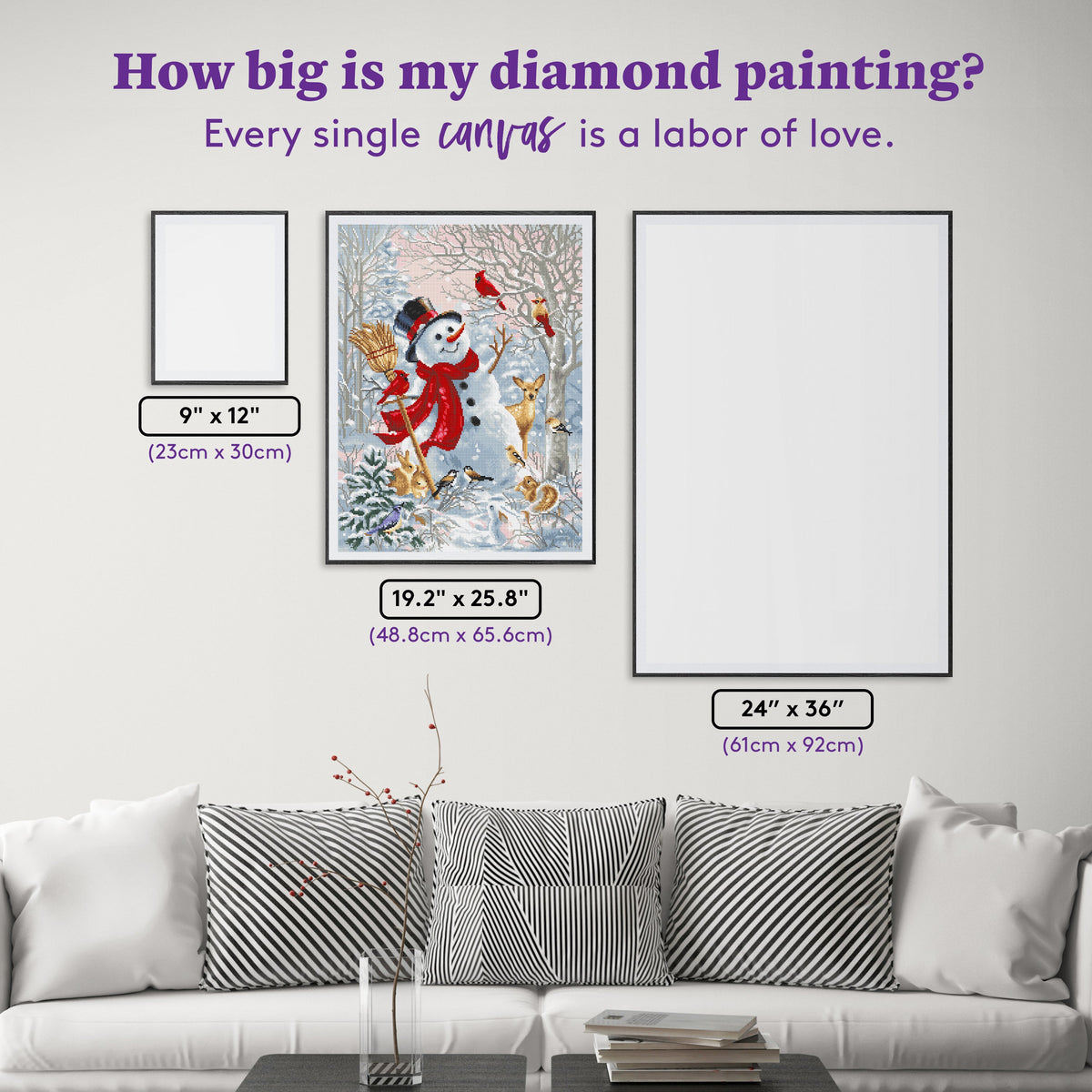 Diamond Painting Frosty Forest Friend 19.2" x 25.8″ (48.8cm x 65.6cm) / Square With 38 Colors Including 2 ABs / 51,548