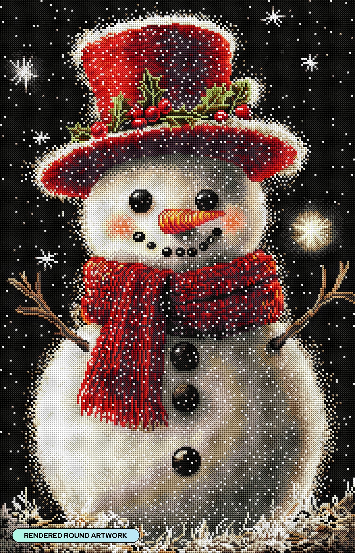 Diamond Painting Frosty Friend 20" x 31" (50.6cm x 78.7cm) / Round with 48 Colors including 1 AB and 3 Fairy Dust Diamonds / 52,624