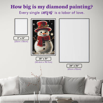 Diamond Painting Frosty Friend 20" x 31" (50.6cm x 78.7cm) / Round with 48 Colors including 1 AB and 3 Fairy Dust Diamonds / 52,624