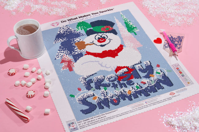 Diamond Painting Frosty the Snowman™ 13" x 16" (32.8cm x 40.9cm) / Round With 12 Colors Including 1 AB / 17,082