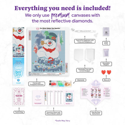 Diamond Painting Frosty the Snowman™ 13" x 16" (32.8cm x 40.9cm) / Round With 12 Colors Including 1 AB / 17,082