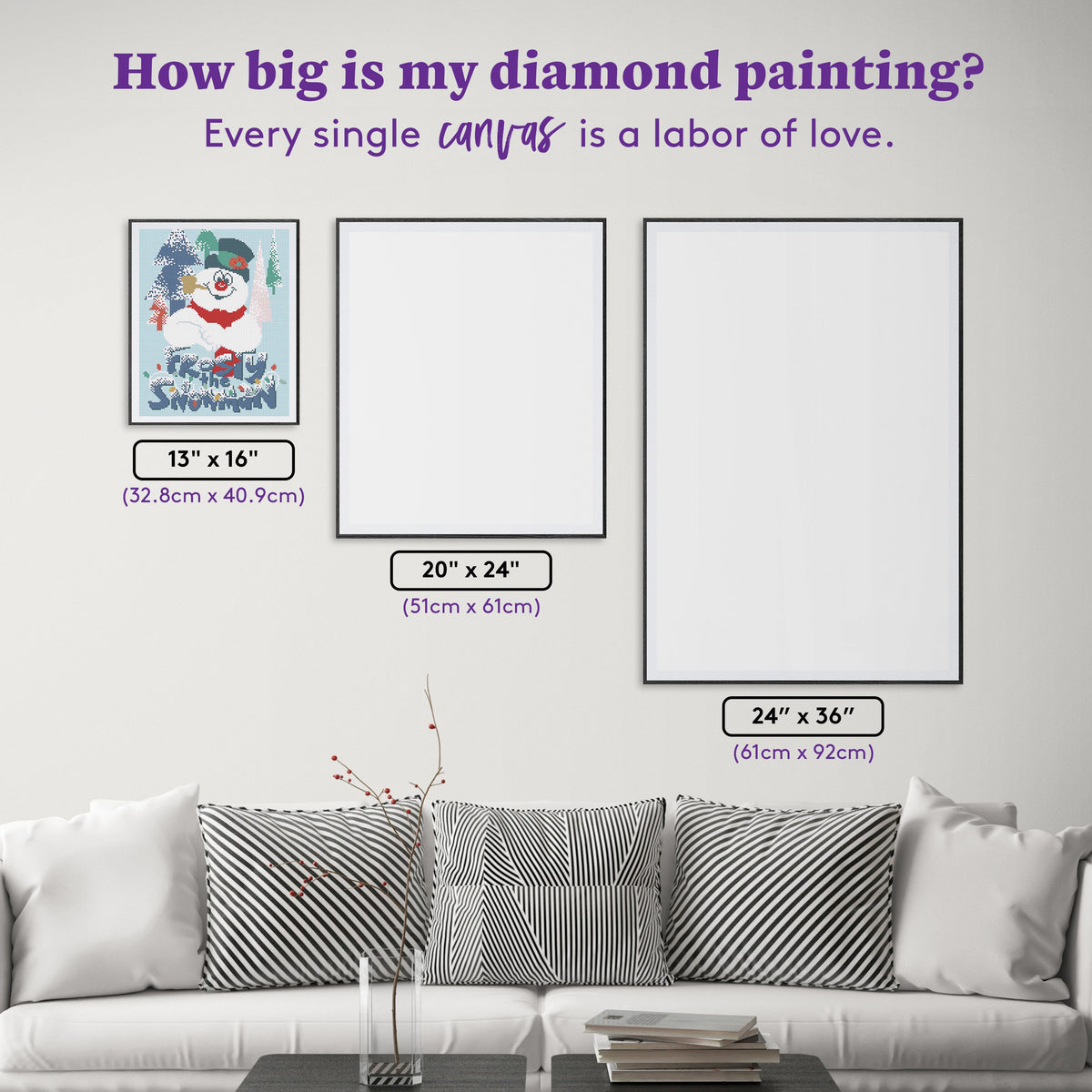 Diamond Painting Frosty the Snowman™ 13" x 16" (32.8cm x 40.9cm) / Round With 12 Colors Including 1 AB / 17,082