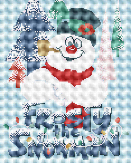 Diamond Painting Frosty the Snowman™ 13" x 16" (32.8cm x 40.9cm) / Round With 12 Colors Including 1 AB / 17,082