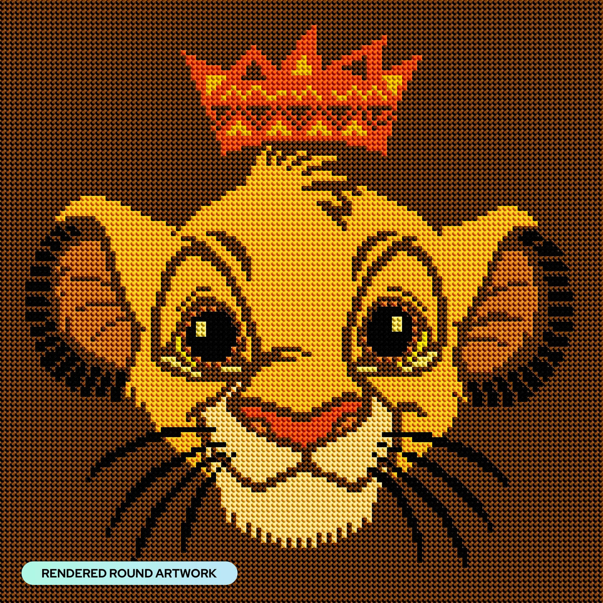 Diamond Painting Future King 13" x 13" (33cm x 33cm) / Round with 8 Colors including 1 AB and 2 Fairy Dust Diamonds / 14,400