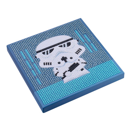Diamond Painting Galactic Guard (Stormtrooper) - Easy Gem™ Sparkle Boards 9" x 9" (22cm x 22cm) / Round with 5 Colors including 4 Iridescent Diamonds / 2,310