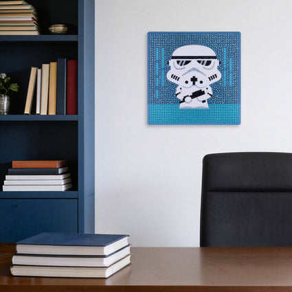 Diamond Painting Galactic Guard (Stormtrooper) - Easy Gem™ Sparkle Boards 9" x 9" (22cm x 22cm) / Round with 5 Colors including 4 Iridescent Diamonds / 2,310