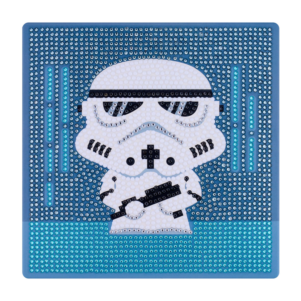 Diamond Painting Galactic Guard (Stormtrooper) - Easy Gem™ Sparkle Boards 9" x 9" (22cm x 22cm) / Round with 5 Colors including 4 Iridescent Diamonds / 2,310