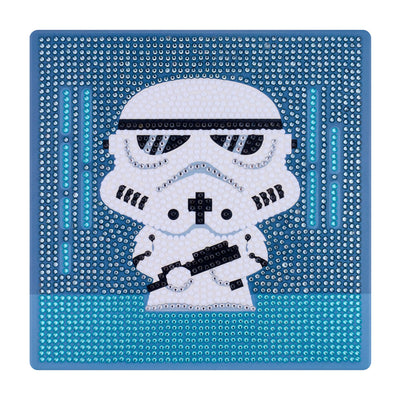 Diamond Painting Galactic Guard (Stormtrooper) - Easy Gem™ Sparkle Boards 9" x 9" (22cm x 22cm) / Round with 5 Colors including 4 Iridescent Diamonds / 2,310