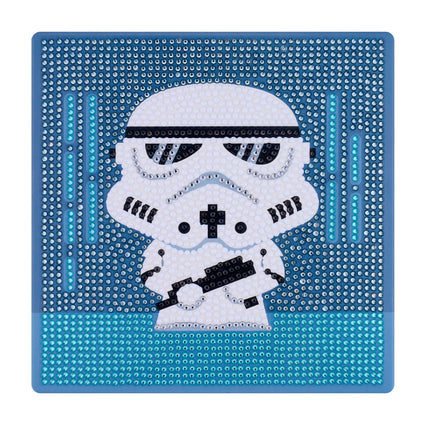Diamond Painting Galactic Guard (Stormtrooper) - Easy Gem™ Sparkle Boards 9" x 9" (22cm x 22cm) / Round with 5 Colors including 4 Iridescent Diamonds / 2,310