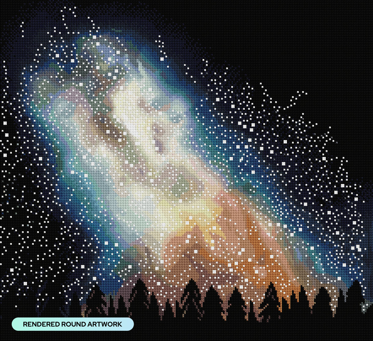 Diamond Painting Galactic Wanderer, The Milky Way 24" x 22" (60.8cm x 55.6cm) / Round with 67 Colors including 1 AB and 1 Special Diamond and 4 Fairy Dust Diamonds / 44,642